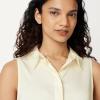 imageAmazon Essentials Womens RegularFit Sleeveless ButtonDown BlouseEggshell White