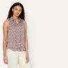 imageAmazon Essentials Womens RegularFit Sleeveless ButtonDown BlouseIvory Burgundy Abstract Animal