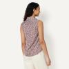 imageAmazon Essentials Womens RegularFit Sleeveless ButtonDown BlouseIvory Burgundy Abstract Animal