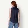imageAmazon Essentials Womens RegularFit Sleeveless ButtonDown BlouseNavy