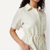 imageAmazon Essentials Womens RelaxedFit Linen Blend Wide Sleeve Shirt with Adjustable Waist BlackLight Beige