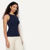 imageAmazon Essentials Womens SlimFit High Neck Ribbed TankNavy