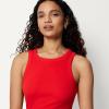 imageAmazon Essentials Womens SlimFit High Neck Ribbed TankRed