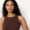 imageAmazon Essentials Womens SlimFit High Neck Ribbed TankRich Hazel