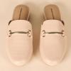 imageAmazon Essentials Womens Slip On Buckle Mule BacklessBeige Crocodile