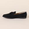 imageAmazon Essentials Womens Soft Almond Toe LoaferBlack Faux Microsuede