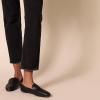 imageAmazon Essentials Womens Square Toe Soft SlipOn LoaferBlack Faux Leather