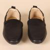 imageAmazon Essentials Womens Square Toe Soft SlipOn LoaferBlack Faux Leather