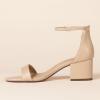 imageAmazon Essentials Womens Two Strap Ankle Strap Block Heel SandalBeige Faux Leather