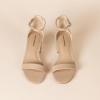 imageAmazon Essentials Womens Two Strap Ankle Strap Block Heel SandalBeige Faux Leather