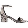 imageAmazon Essentials Womens Two Strap Ankle Strap Block Heel SandalBlack White Faux Snake Skin