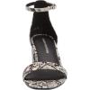 imageAmazon Essentials Womens Two Strap Ankle Strap Block Heel SandalBlack White Faux Snake Skin