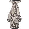 imageAmazon Essentials Womens Two Strap Ankle Strap Block Heel SandalBlack White Faux Snake Skin