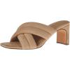 imageAmazon Essentials Womens Crossover Block Heeled Mules Sandal with Padded Straps and Memory Foam InsoleBeige Faux Microsuede
