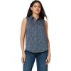 imageAmazon Essentials Womens RegularFit Sleeveless ButtonDown BlouseNavy Simple Ditsy