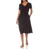 imageAmazon Essentials Womens ShortSleeve Midi Button Front Tie DressBlack