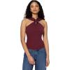 imageAmazon Essentials Womens SlimFit Ribbed Halter Top with Resin DetailDark Burgundy