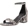 imageAmazon Essentials Womens Two Strap Ankle Strap Block Heel SandalBlack White Faux Snake Skin