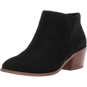 imageAmazon Essentials Womens Ankle Boots with Block HeelBlack Microsuede