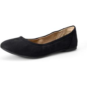 imageAmazon Essentials Womens Belice Comfortable SlipOn Ballet Flats ShoesBlack  Microsuede