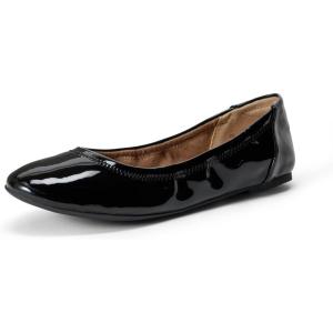 imageAmazon Essentials Womens Belice Comfortable SlipOn Ballet Flats ShoesBlack Patent