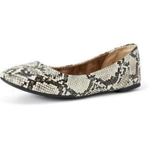 imageAmazon Essentials Womens Belice Comfortable SlipOn Ballet Flats ShoesBlack White Faux Snake Skin
