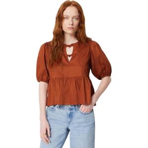 imageAmazon Essentials Womens Cotton Sateen RelaxedFit Peplum BlouseBrick Red