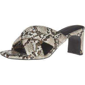 imageAmazon Essentials Womens Crossover Block Heeled Mules Sandal with Padded Straps and Memory Foam InsoleMulti Faux Snake Skin