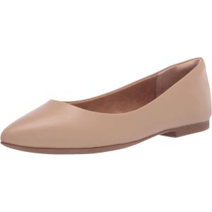 imageAmazon Essentials Womens PointedToe Ballet FlatsBeige Faux Leather