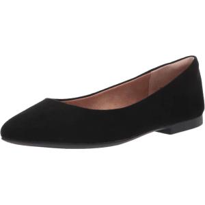imageAmazon Essentials Womens PointedToe Ballet FlatsBlack Microsuede