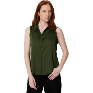 imageAmazon Essentials Womens RegularFit Sleeveless ButtonDown BlouseDark Green