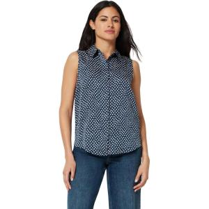 imageAmazon Essentials Womens RegularFit Sleeveless ButtonDown BlouseNavy Simple Ditsy