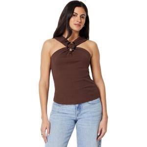 imageAmazon Essentials Womens SlimFit Ribbed Halter Top with Resin DetailChocolate