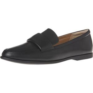 imageAmazon Essentials Womens Soft Almond Toe LoaferBlack Faux Leather