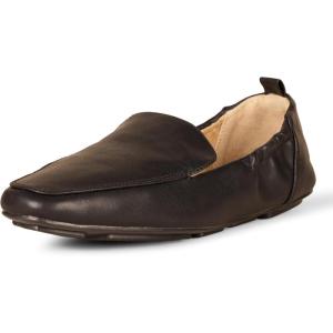 imageAmazon Essentials Womens Square Toe Soft SlipOn LoaferBlack Faux Leather