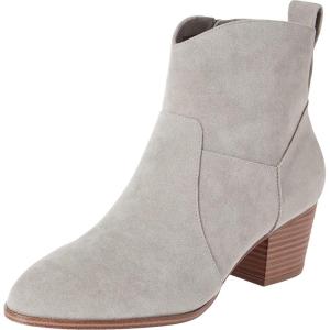 imageAmazon Essentials Womens Western Ankle Boots with Block HeelLight Grey Heather Microsuede
