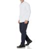 imageAmazon Essentials Mens Slim Fit Long Sleeve Wrinkle Resistant Stretch Dress ShirtWhite Pinstripe