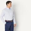 imageAmazon Essentials Mens Slim Fit Long Sleeve Wrinkle Resistant Stretch Dress ShirtWhite Pinstripe