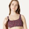 imageAmazon Essentials Womens Squareneck Swim Bikini TopBrick Red Lilac Leopard