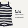 imageAmazon Essentials x Sofia Grainge Mommy amp Me Cotton Crochet Sweaters amp Tank SetsIvory Navy Polo Stripe