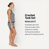 imageAmazon Essentials x Sofia Grainge Mommy amp Me Cotton Crochet Sweaters amp Tank SetsIvory Navy Polo Stripe