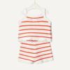 imageAmazon Essentials x Sofia Grainge Mommy amp Me Cotton Crochet Sweaters amp Tank SetsIvory Red Uneven Stripe