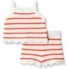 imageAmazon Essentials x Sofia Grainge Mommy amp Me Cotton Crochet Sweaters amp Tank SetsIvory Red Uneven Stripe