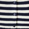 imageAmazon Essentials x Sofia Grainge Toddlers and Baby Girls Cotton Short Sleeve Button Front Sweater with Peter Pan CollarIvory Navy Polo Stripe