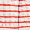 imageAmazon Essentials x Sofia Grainge Toddlers and Baby Girls Cotton Short Sleeve Button Front Sweater with Peter Pan CollarIvory Red Uneven Stripe