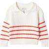 Ivory Red Placed Thin Stripe
