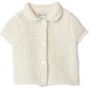 imageAmazon Essentials x Sofia Grainge Toddlers and Baby Girls Cotton Short Sleeve Button Front Sweater with Peter Pan CollarIvory