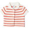 Ivory Red Uneven Stripe