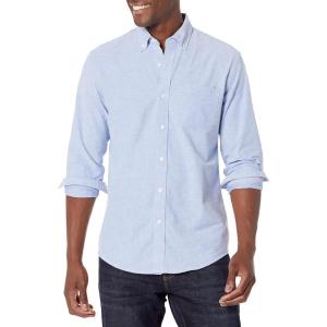 imageAmazon Essentials Mens ButtonDown Long Sleeve Casual Pocket Oxford ShirtBlue
