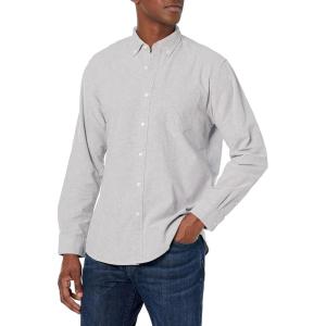 imageAmazon Essentials Mens ButtonDown Long Sleeve Casual Pocket Oxford ShirtGrey